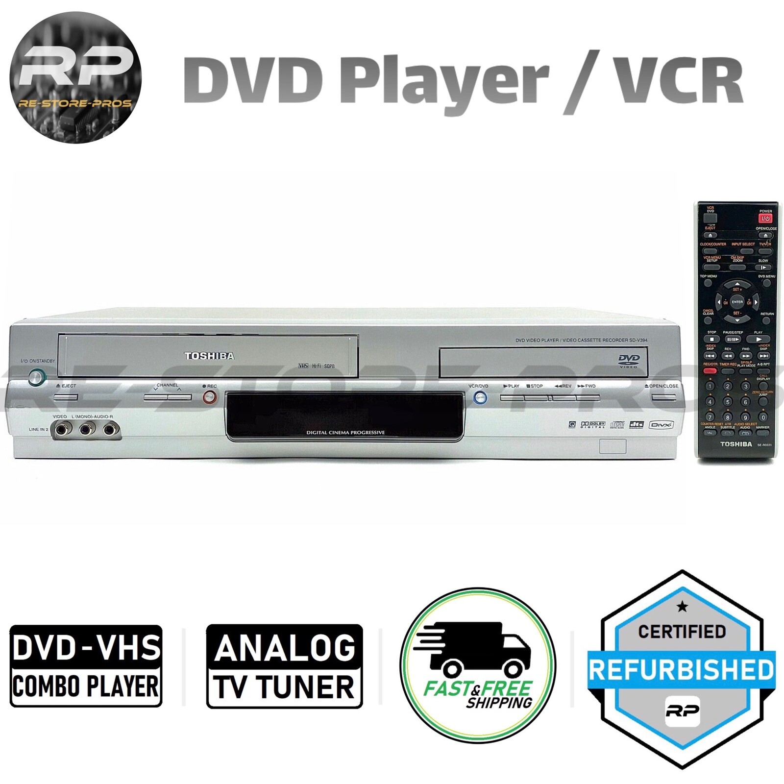 Toshiba SDV394 DVD VCR Combo Player VHS HiFi Stereo Progressive Scanning eBay