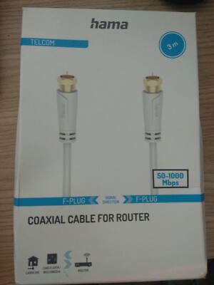 Koaxialkabel von Hama für Internet (EuroDOCSIS 3.1), 3m, 100dB