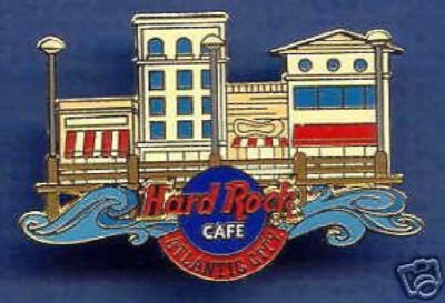 Hard Rock Cafe ATLANTIC CITY 1999 BOARDWALK Scene PIN Storefronts