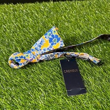 Cremieux Floral Bow Tie Yellow Blue Flower Print Self Tie Adjustable Mens NWT