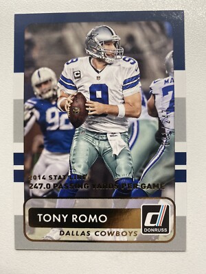 2015 Panini Donruss Stat Line #9 Tony Romo /247 Dallas Cowboys