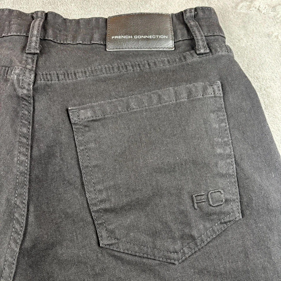 French Connection Savile Jeans 32 Black Denim Slim Fit Mid-Rise Zip Fly - Image 4 of 4