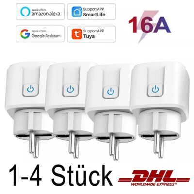 Smart Life Steckdose 16A WIFI WLAN Home Socket Fernbedienung Timer Alexa Google
