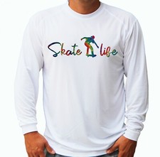 Camiseta Skate Life Skateboard Manga Larga UPF 30 Protección Solar UV Playa