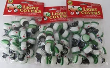 Lot of 60 NOS Vintage Mini Snowman blow mold Christmas String Light Covers 1 ⅜”