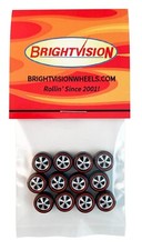 12 Brightvision Redline Wheels 12 Small Size Deep Dish Dull Chrome Bearing Style