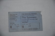 THE SPINNERS Manchester Free Trade Hall Concert Ticket 1981