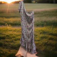 ASTR The Label Floral Print One Shoulder Mini Dress Women's Sz L