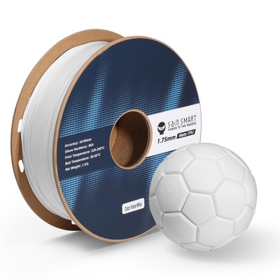 Matte TPU Filament, White Flexible TPU 3D Printing Filament, 1.75 mm, 1kg (2....