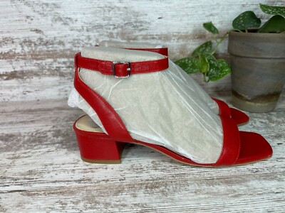 Women's Vince Camuto Jantta Razz Red Giglio Leather Heeled Sandals Size M 