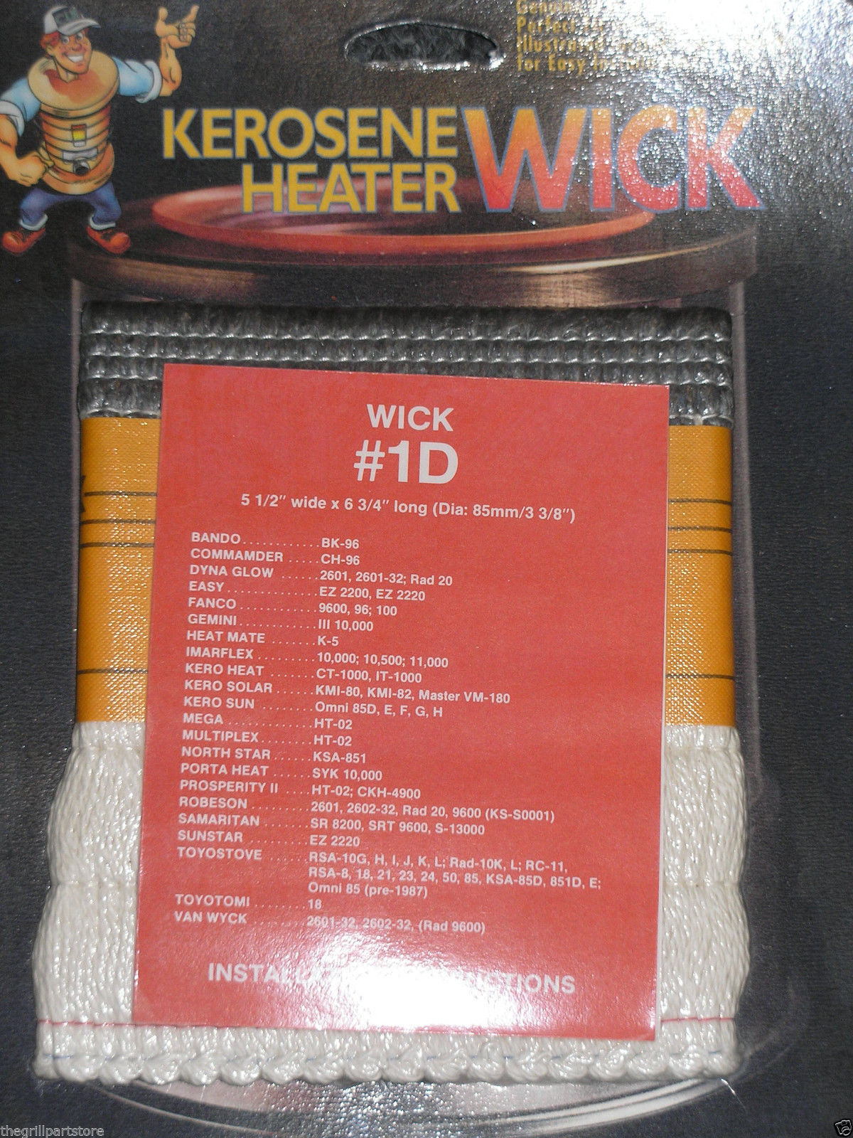 Kerosene Heater Replacement Wick 5.5" x 6.75" Kero Sun 85D Toyostove