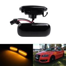 L+R LED Seitenblinker Blinker Schwarz für 2004-2008 Audi A6 S6 RS6 C6/4F Pre LCI