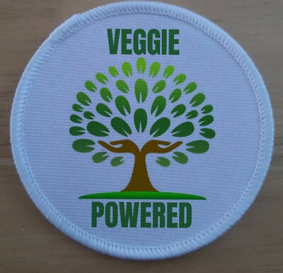 Veggie Powered Vegetarian Vegan Patch Badge 