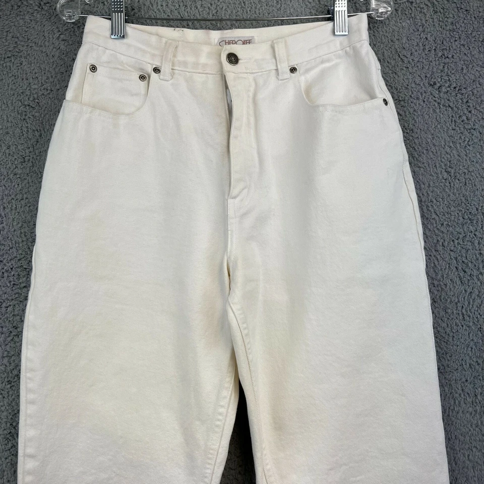 Vintage 1990s Cherokee Womens High Rise Mom Jeans White size 8P - Image 2 of 4