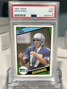1984 TOPPS DAVE KRIEG RC CARD #195 SEAHAWKS PSA 9 MINT