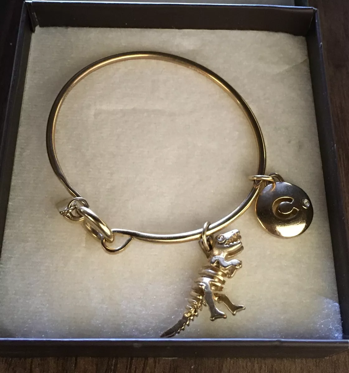 Coach T Rex Rexy Dinosaur Gold Bangle Bracelet Rare eBay