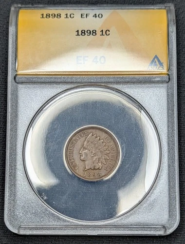 1898 Indian Head Cent Penny ANACS EF40 XF40