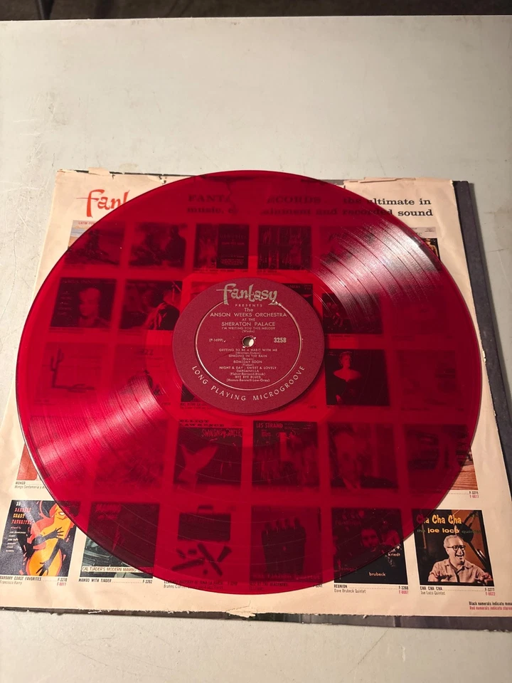 ANSON WEEKS AND HIS ORCHESTRA DANCIN' WITH ANSON RED VINYL RECORD MONO 1958 VG+ — 第 4/4 张图片