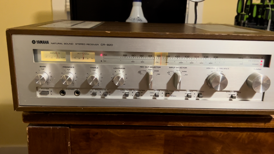 Yamaha CR-820 Natural Sound Stereo Receiver Wood Silver Face *RELAMPED ...