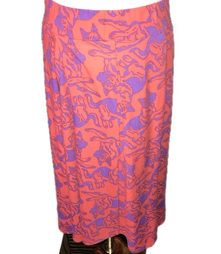Lularoe L Madison Skirt Orange Purple German Shepherd Puppy Dog Full Swing Cute - Picture 9 of 9