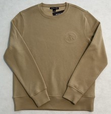 Michael Kors Crewneck Khaki Resort Sweatshirt Embossed Logo Pullover Medium 98