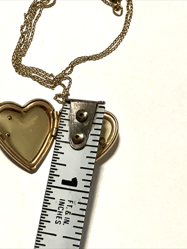 VINTAGE RETRO 14KT GOLD FILLED 3D "I LOVE YOU" HEART PICTURE LOCKET - Picture 10 of 13