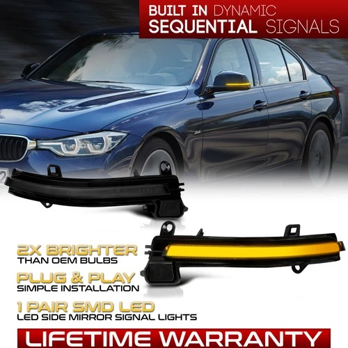 [SMOKE] Amber LED Sequential Side Mirror Light Lamp For BMW F22 F30 F32 i3 E84