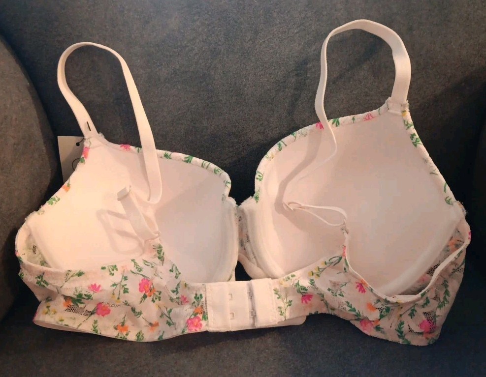 No boundaries , women's push up bra Size 34C pink with Flowers | eBay