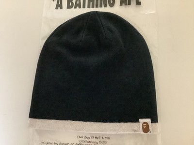 Authentic a bathing ape bape mad ape face beanie black new knit