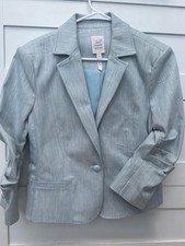 NEW, Cinq A Sept Chloe Linen Blazer in Blue S...