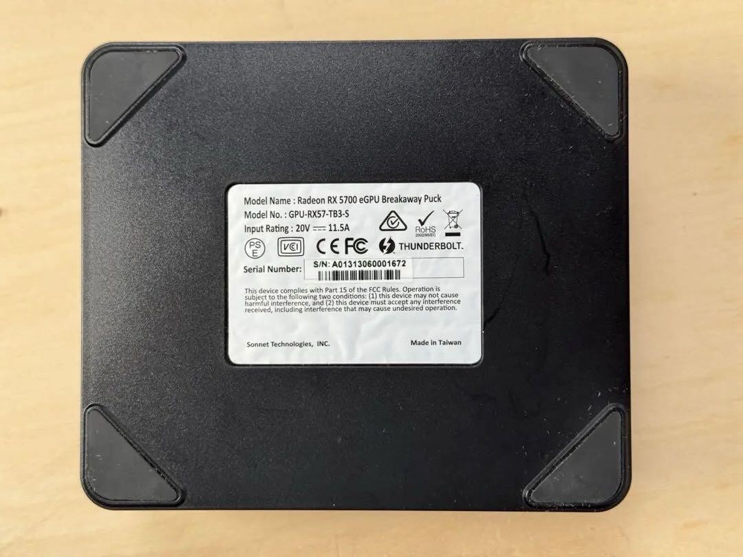 グラフィックボード・グラボ・ビデオカード Sonnet eGPU Breakaway Puck Radeon RX5700 eGPU Breakaway Puck RX 5550 XT/5700 - SONNETTECH