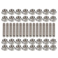 16 Pcs Stainless Steel Exhaust Manifold Stud Nuts Kit Compatible with Ford 4.6 5