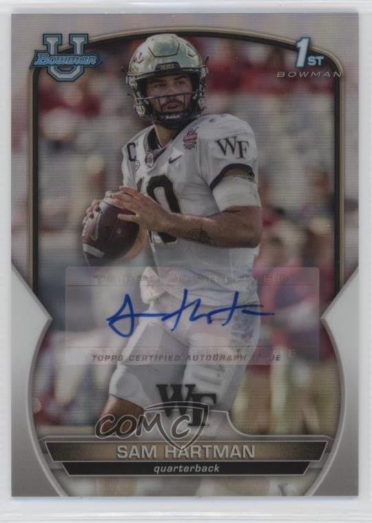 2022 Bowman U Chrome Prospect Refractor 438/499 Sam Hartman #51 Auto 1pr5