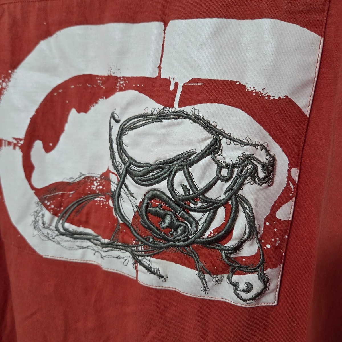 Ecko Unltd Complex Magic Dustman Tee Long Sleeve Rust Orange Rhino Size L View 2