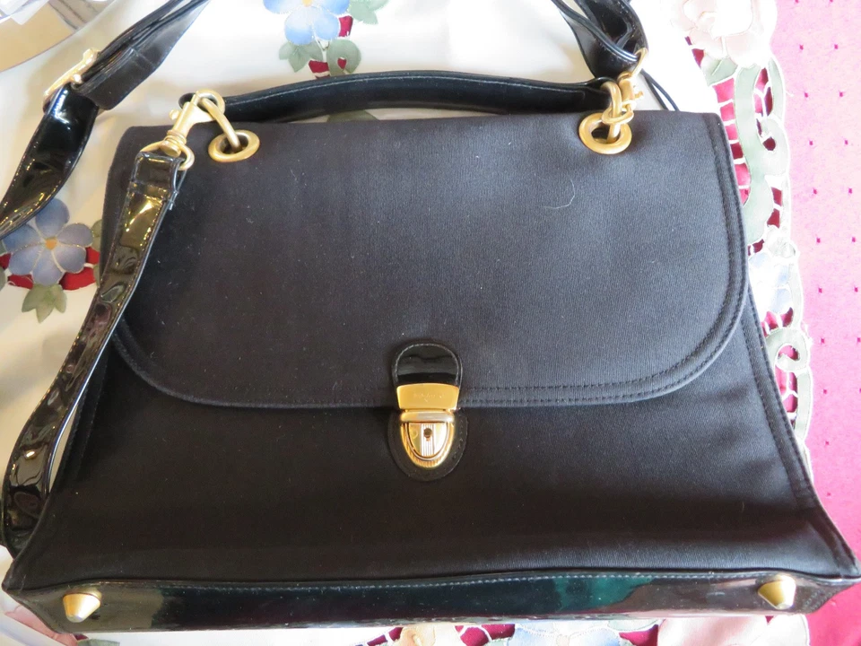 PICARD SCHULTER HENKEL AKTEN NOTEBOOK TASCHE SCHWARZ KURZER UND LANGER TRAGEGURT - Bild 2 von 4