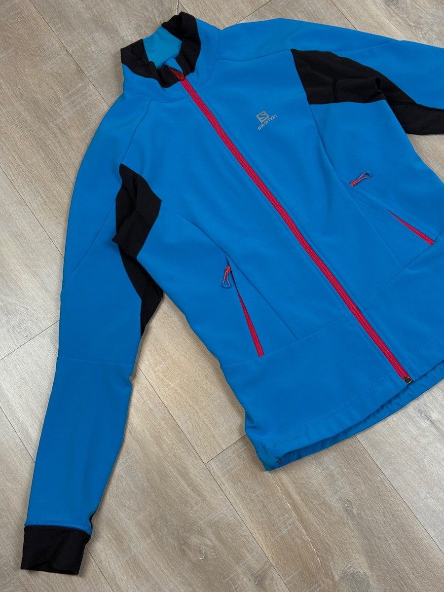 Salomon Jacket Women's Soft Shell Nordic Full Zip Fleece Blue