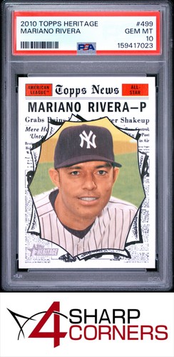 2010 TOPPS HERITAGE #499 MARIANO RIVERA YANKEES HOF PSA 10
