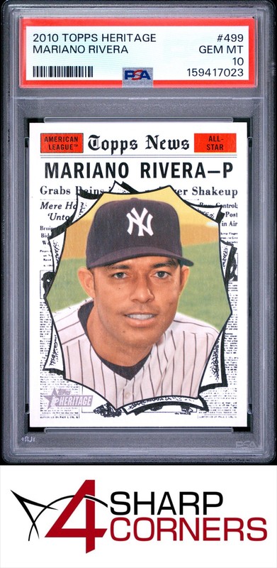 2010 TOPPS HERITAGE #499 MARIANO RIVERA YANKEES HOF PSA 10