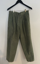 Vintage LL Bean Women's 8 Petite Corduroy Pants Green 0 QT99 100 Cotton