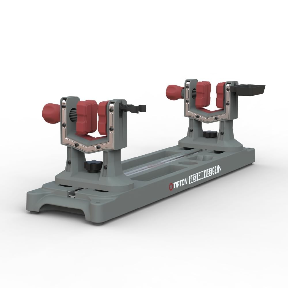 Tipton Best Gun Vise Gen 2 Cleaning Stand Gray/Red Steel #1256076