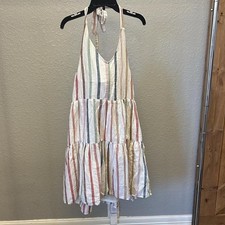 American Eagle Women’s Halter Dress Stripes Tiered Size M