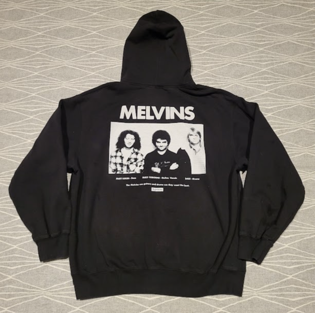 Supreme X MELVINS Hooded Sweatshirt Black Mens Size Large Premium