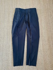 Dries Van Noten Men's Navy Cotton Tailored Pleat Front Pants Size 44