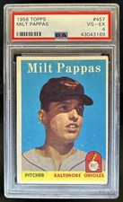 1958 Topps Milt Pappas Rookie RC #457 Orioles PSA 4