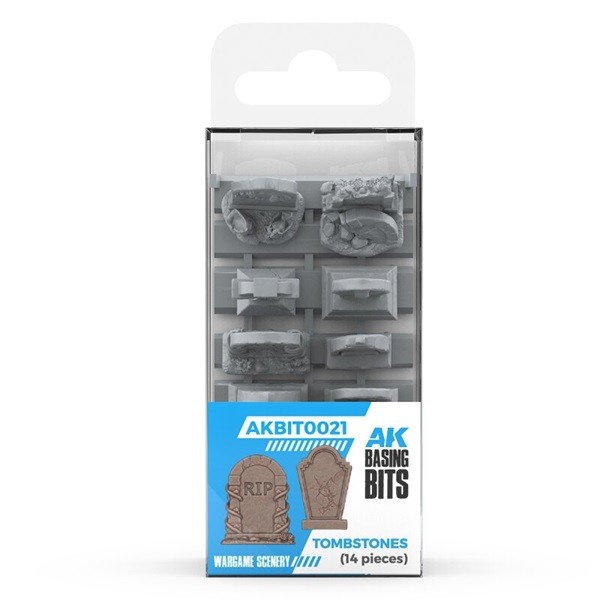 AK Interactive AKBIT0021 - Basing Bits - Tumbstones (14) - New