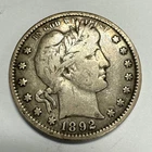 1892-S Barber Silver Quarter F Details-Scratches On Reverse