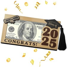Graduation Gifts 2025 Money Holder, Wooden Cash Gold