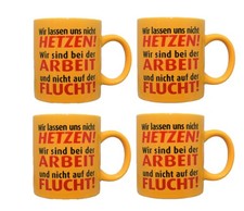 Waechtersbach 4x Tasse Porzellan gelb Büro Arbeit Tassen Set Geschenk Becher