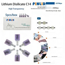 Dental C14 Emax Glass Ceramic Blocks Lithium Disilicate CAD/CAM CEREC Block 5Pcs
