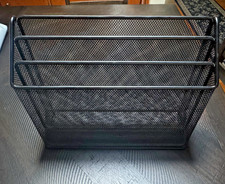 Black Metal Mesh Magazine File Holder Desk Organizer Letter Size Office Rack